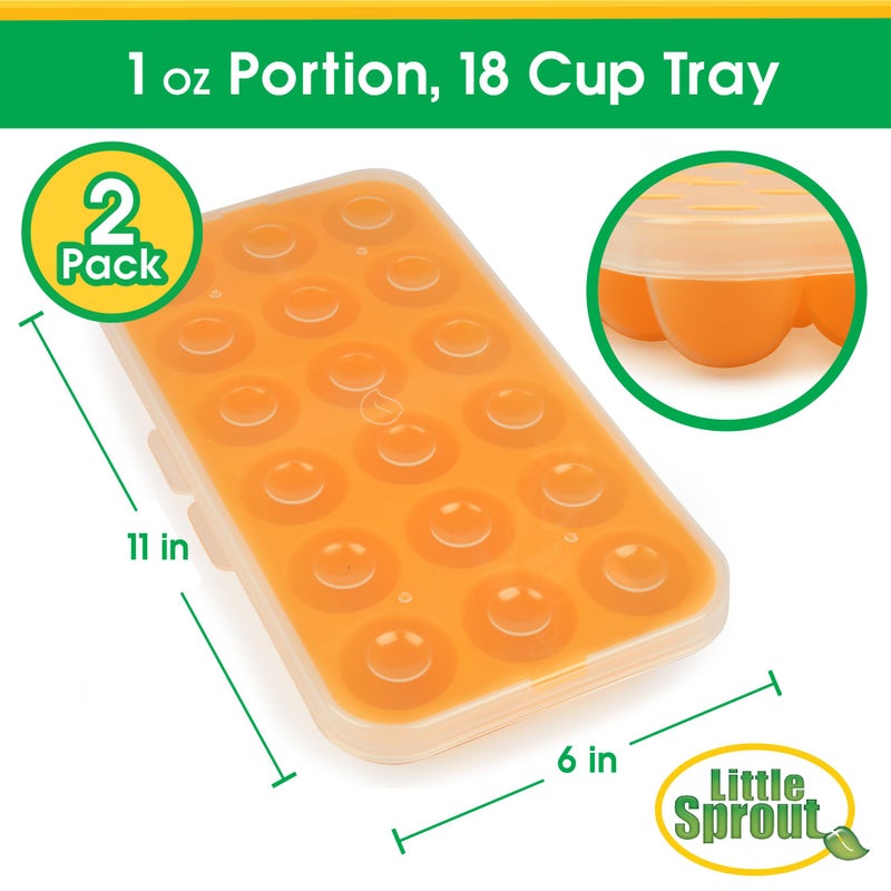 Sprout Cups Silicone Baby Reusable Food Storage Tray (2 Pack) - Pop Out 1oz Portion Silicone Stackable Freezer Tray, Snap-on Lid, Non Toxic BPA & PVC Free, Dishwasher &Microwave Safe, Healthy Meal Prep, Gift - Image 3