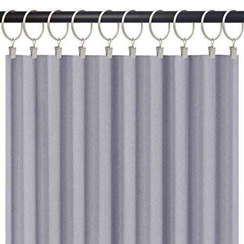 WeeksEight 20 Pack Matte Silver Curtain Rings with Clips, Curtain Hooks Hangers Clip Rings for Hanging Drapes Bows Hat, Drapery Rings 1.77 in I D, Fits up to 1.5 in Diameter Curtain Rod. - Image 5