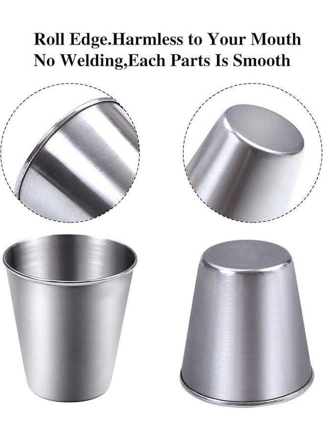 ZCM-HAPPY 8-Piece Set: Stainless Steel Cups in Two Sizes - Perfect for Camping, Hiking, and Outdoor & Indoor Activities - Image 3
