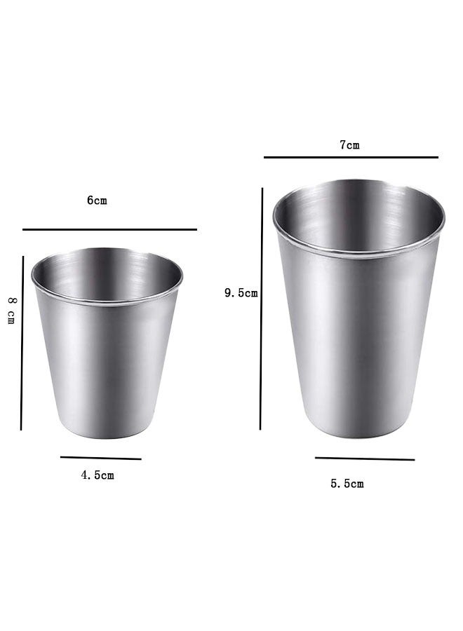 ZCM-HAPPY 8-Piece Set: Stainless Steel Cups in Two Sizes - Perfect for Camping, Hiking, and Outdoor & Indoor Activities - Image 2