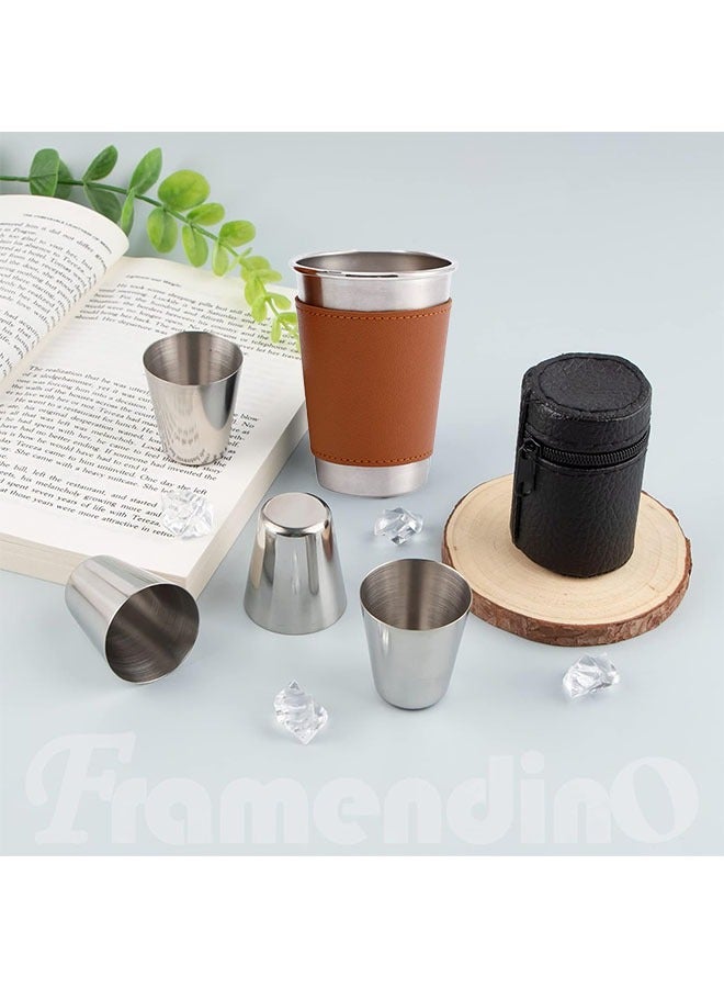ZCM-HAPPY 8-Piece Set: Stainless Steel Cups in Two Sizes - Perfect for Camping, Hiking, and Outdoor & Indoor Activities - Image 4