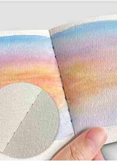 Excefore Portable Watercolor Sketchbook, 3.9x3.9 Inch Mini Square Notebook, 62 Pages of Textured Watercolor Drawing Papers, 300 GSM (140lb) Art Paper, Sky Blue Cover  - Image 3