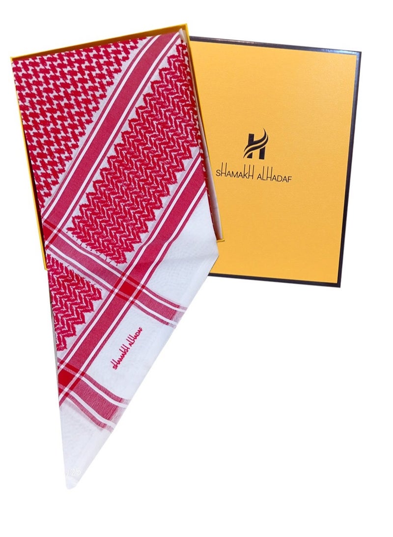 SHAMAKH ALHADAF Red Men's Shemagh