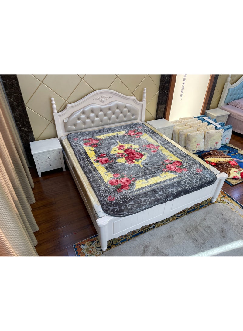 STARGOLD 160x220cm Weighted Comfort Blanket Heavy 1 Ply Winter Throw Blanket for Single Bed, Embossed Wool Feel Bedding, SG-BL904