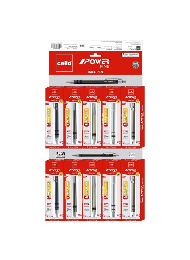 Cello Power Ballpen-Blue [Count of 10] - Image 2