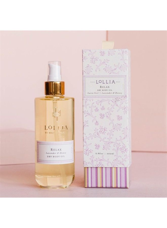 Lollia Relax Dry Body Oil, 6.8 Fl. Oz. – Lavender & Honey – Women's Body Oil, Scented Body Oil, Moisturizing Body Oil, Dry Body Oil for Women, For All Skin Types - Image 2