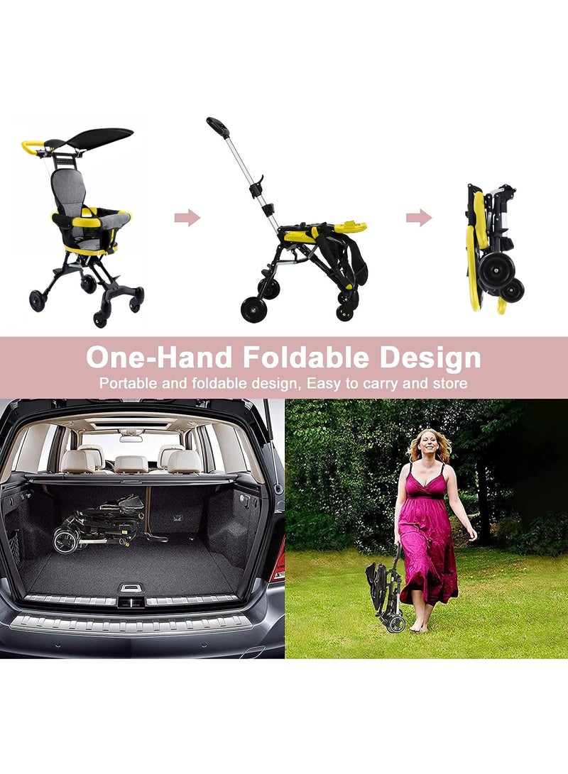 والالا عربة أطفال قابلة للطي وخفيفة الوزن وخفيفة الوزن وعربة أطفال وعربة أطفال وعربة طائرة وعربة سفر مزودة بعجلة 360 درجة ومظلة صن شاين ووسادة ودفع باتجاهين - Image 5