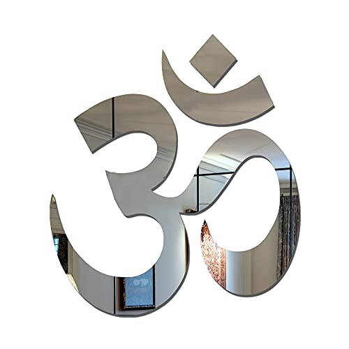Incrizma Om Silver 3D Acrylic Sticker for Wall, 3D Mirror Wall Stickers, 3D Mirror Stickers Wall Decor Items for Home and Office. (Silver, 16 x 15 cm) - Image 2