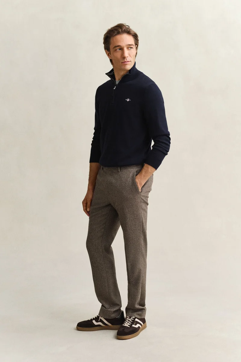 غانت Classic Cotton Half Zip Sweater