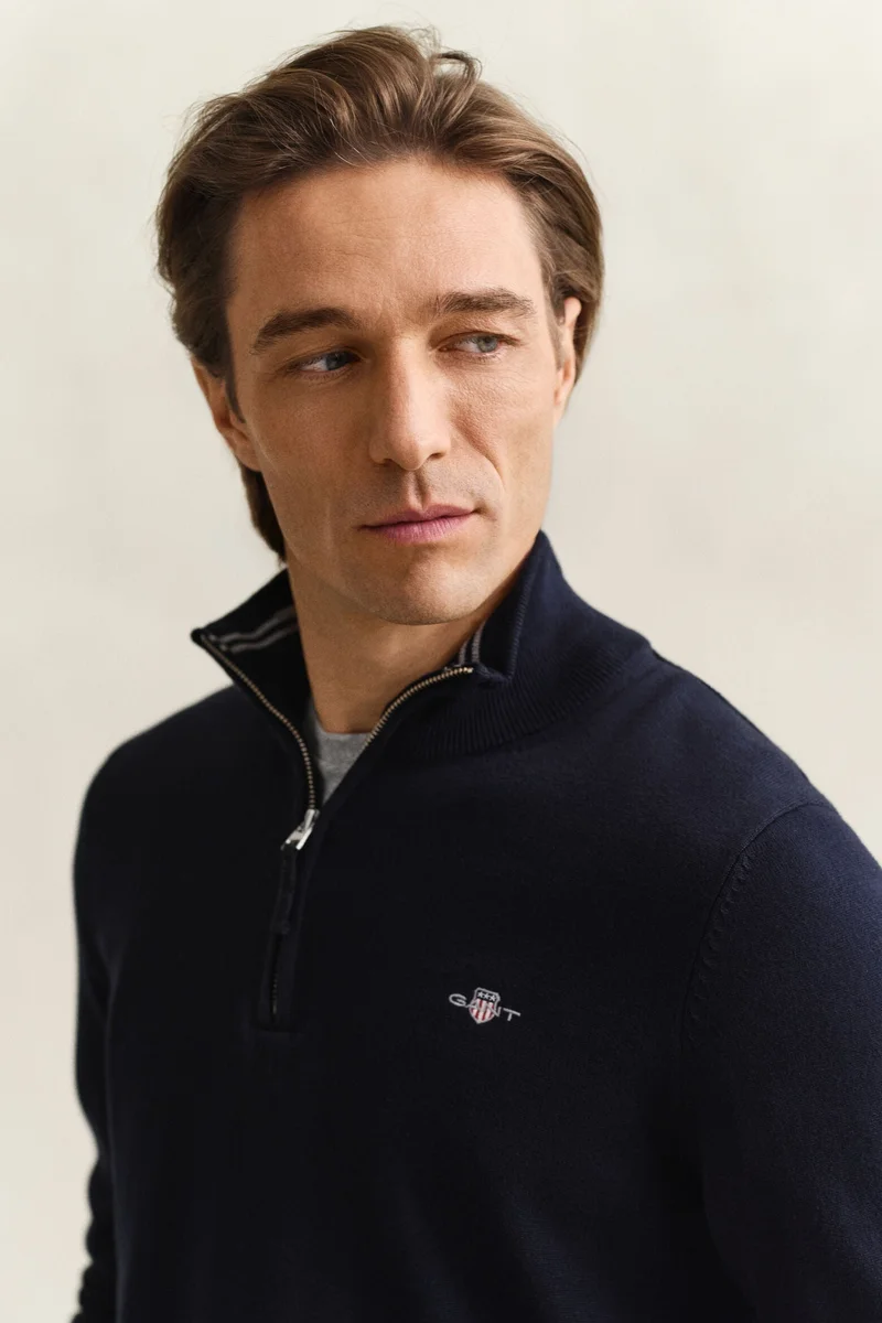 GANT  Classic Cotton Half Zip Sweater for Men | Best Price UAE