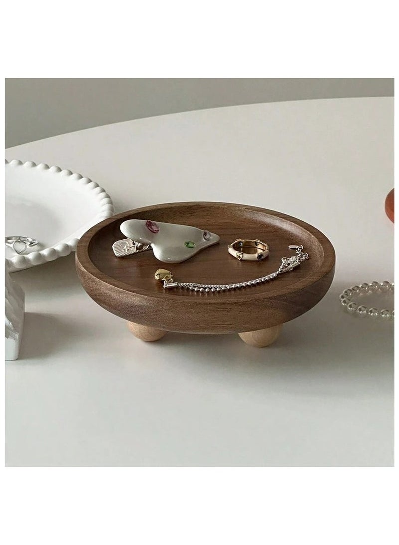 Bukela 2pc Retro Wooden Jewelry Tray, Fragrance Holder, Aromatherapy Tray, Entryway Key Catchall Tray, Home Decor Valentine Day - Image 3