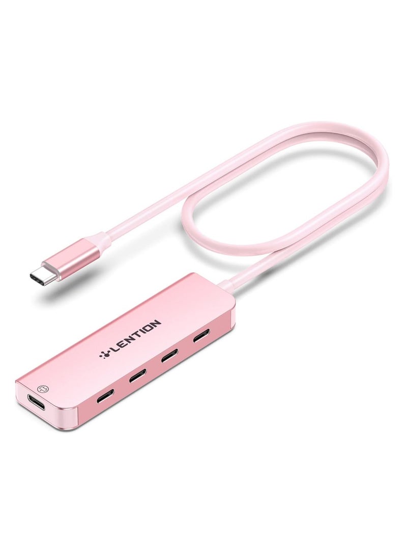 Lention LENTION USB C Hub, 2FT Long Cable USB C Hub Multiport Adapter, USB C Splitter, USBC hub, USB Type C Hub, USB C to USB C Hub with 4 USBC Port&Type C Power Supply Port for MacBook Pro/Mac Air/iMac, More  - Image 1