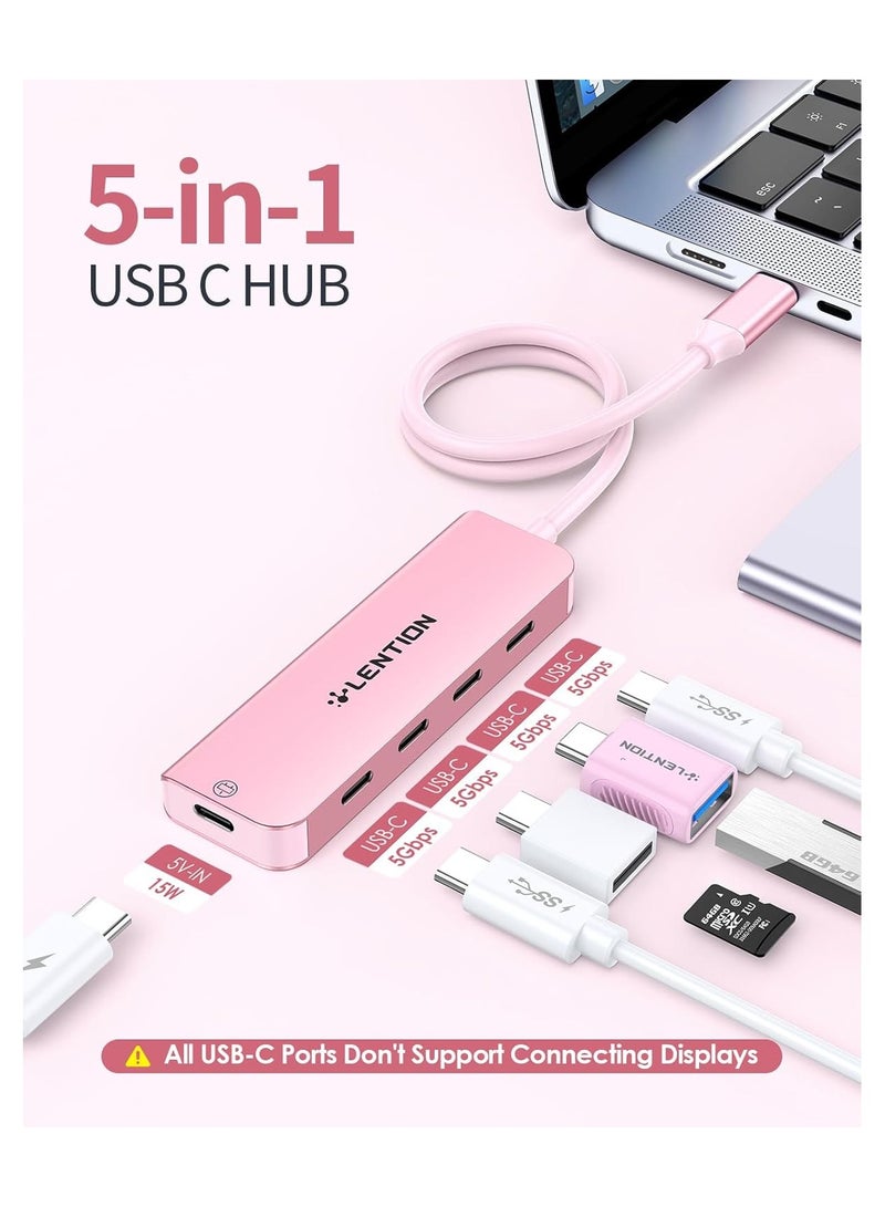 Lention LENTION USB C Hub, 2FT Long Cable USB C Hub Multiport Adapter, USB C Splitter, USBC hub, USB Type C Hub, USB C to USB C Hub with 4 USBC Port&Type C Power Supply Port for MacBook Pro/Mac Air/iMac, More  - Image 2