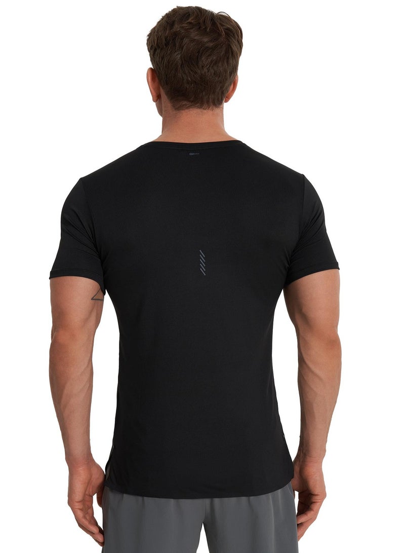 Athlex Men's Running T-shirt Fly Black Athlex, ATDRY Moisture-Wicking Technology, Reflective Print, Lightweight and Comfortable for Optimal Performance - Image 3