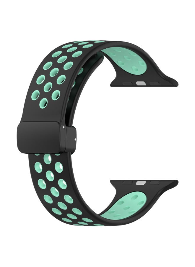 LS For Apple Watch Ultra Apple 1-10 Generations Universal Magnetic Buckle Nike Breathable Two-color Strap - Image 1