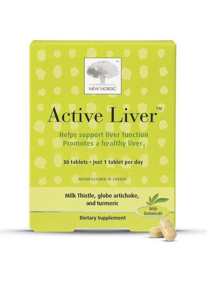 New Nordic Active Liver 30-Day Supply, Daily Liver Supplement, Milk Thistle, Artichoke & Turmeric, 30 Tablets (Pack of 1) - Image 1