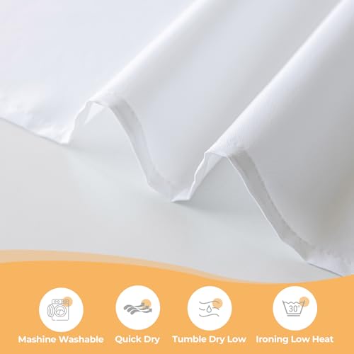 River Dream White Fabric Shower Curtain or Liner with Sheer Window, No Liner Included or Needed, Water Repellent, Machine Washable, 71x74 inches - Image 4