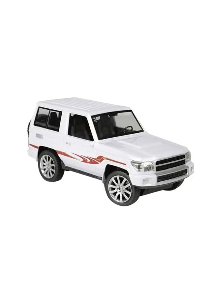 Rally Remote control Jeep Quarter for kids - 1:20 scale, classic design, white with red stripes - Image 1