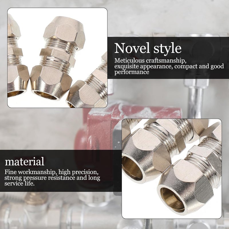 4pcs Pneumatic Copper Push-to-connect Tube Fittings 10mm Trachea Connectors Quick-connect Air Pipe Fittings for Industrial Pneumatic Tubing - Image 3