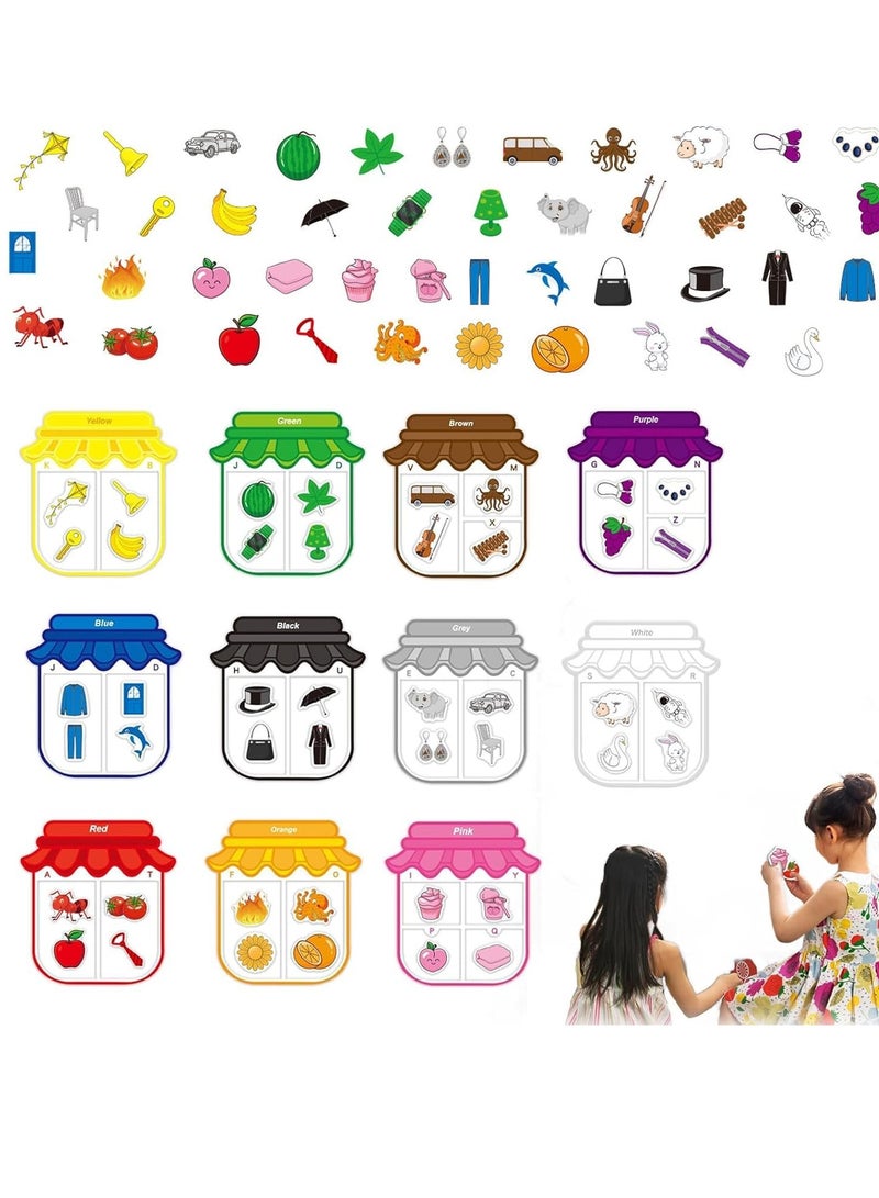 SYOSI Magnetic Color Sorting Toys, Magnetic Stickers, Inspired Magnetic Stickers for Creative Learning, Preschool Learning Activity Toddler Magnets Stickers (11 Colors) - Image 1