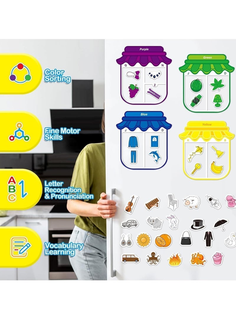 SYOSI Magnetic Color Sorting Toys, Magnetic Stickers, Inspired Magnetic Stickers for Creative Learning, Preschool Learning Activity Toddler Magnets Stickers (11 Colors) - Image 4