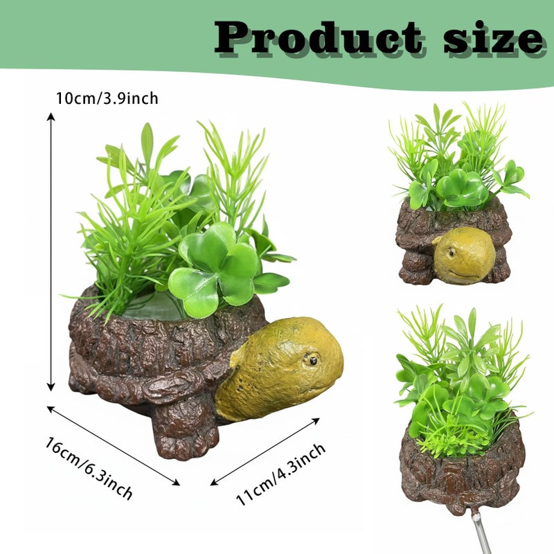 LIYAOLI Turtle Tank Accessories Fish Tank Bubbler - Realistic Resin Turtle Aquarium Decor with Air Stone, Aquarium Bubbler Decorations for Fish Tank Oxygenation and Landscape Enhancement, With Air Tubing - Image 3