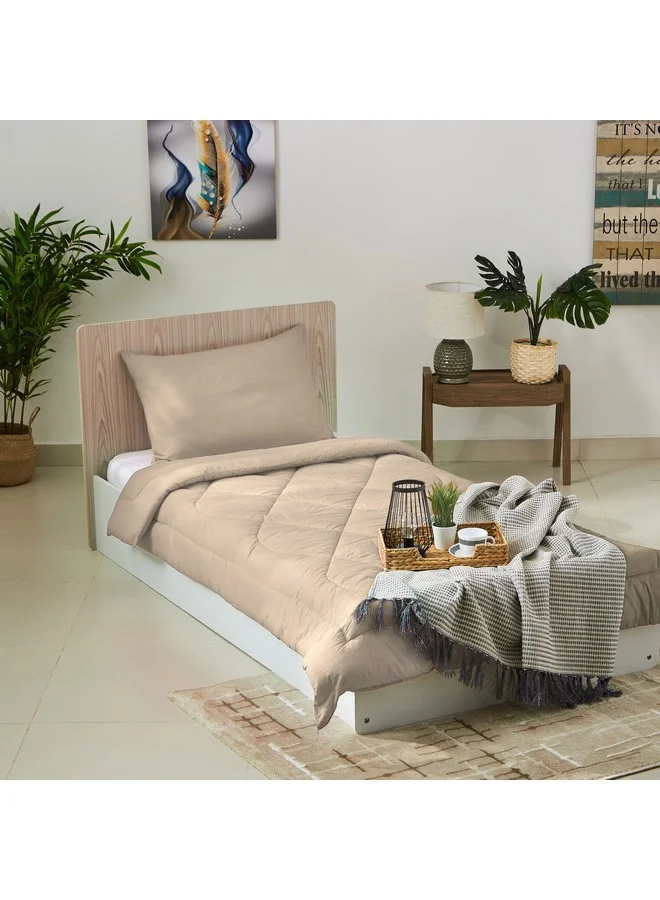 Home Box Ballina 2-Piece Solid Cotton Twin Comforter Set 220 x 160 cm
