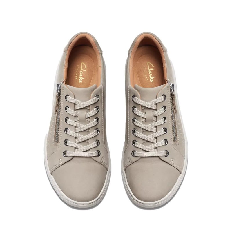 Clarks Women's Nalle Lace Sneakers Stone Nubuck 6.5 Wide - Image 3