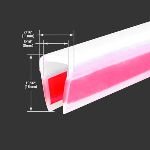Protalwell Clear Rubber Edge Trim, Self-Adhesive Clear Rubber Edge Trim, Edge Protector for Sheet Metal, Glasses or Flexi Glasses, Silicone Rubber Material, White Color, Fit 5/16"(8mm), U Channel Edge Guard - Image 2