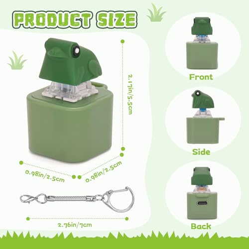FunisFun Croaking Frog Keyboard Fidget Toy Keychain Rechargeable Frog Fidget Clicker with LED Light Sensory Toy for Adults Stress Relief Anxiety Green 2P - Image 5