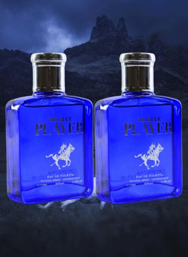 TRI 2 Pieces Blue Player Perfume 100ml EDT - Image 1