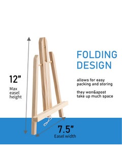 Falling In art Falling in Art 12Inch Wood Easel Stand, Tabletop Display Stand A-Frame Artist Easel for Painting Canvas, Portable Photo, Picture and Sign Holder (4 Pack)  - Image 2