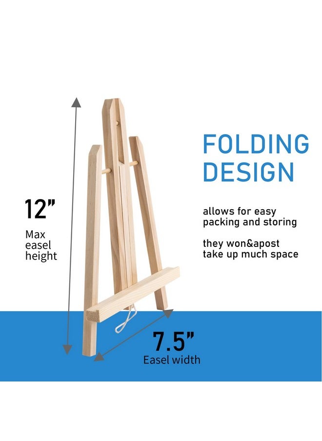 Falling In art - Falling in Art 12Inch Wood Easel Stand, Tabletop Display Stand A-Frame Artist Easel for Painting Canvas, Portable Photo, Picture and Sign Holder (4 Pack) - Image 1