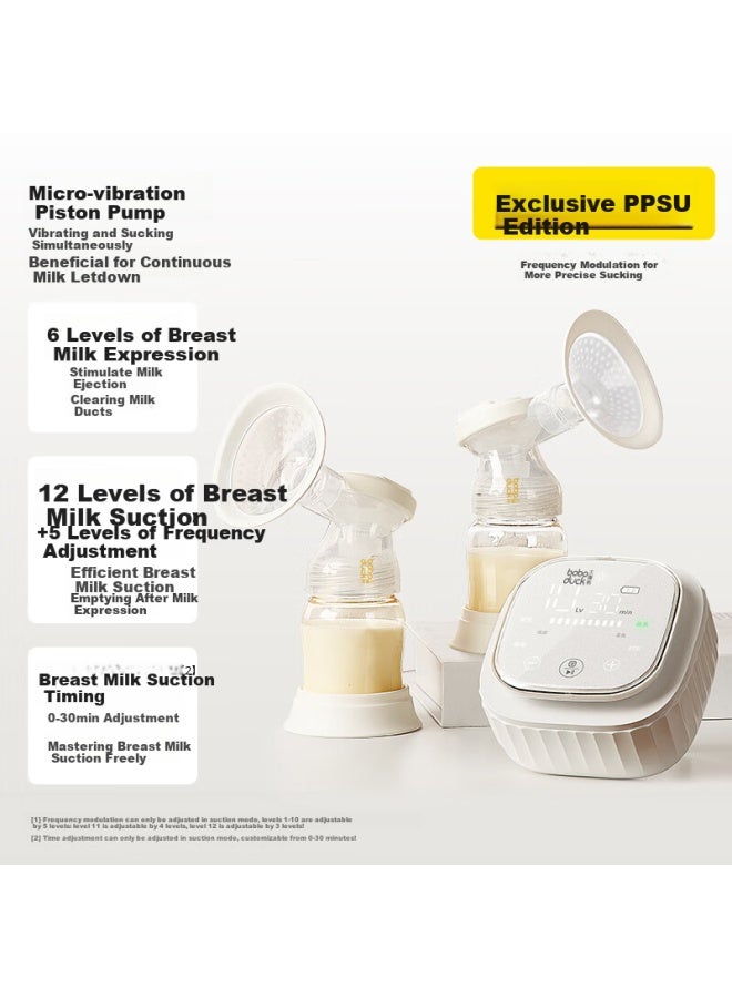 Boboduck Double-sided Electric Breast Pump With Variable Frequency Massage Suction Breast Pump Automatic Portable Milk Extractor Bd5077ppsu - Image 4