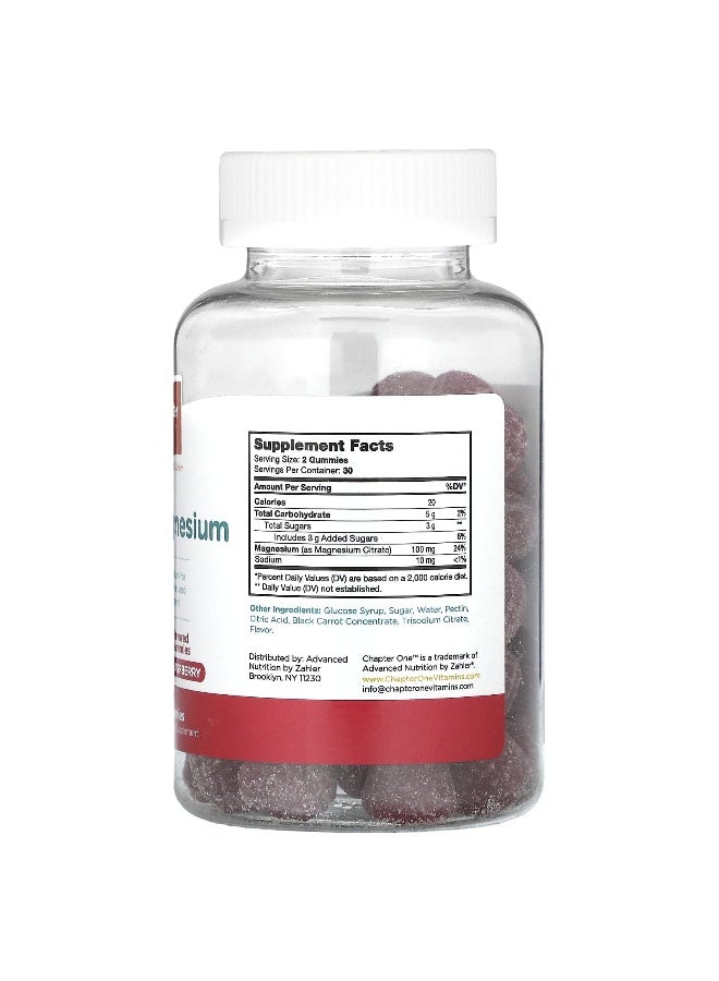 Chapter One Chapter One, Magnesium Gummies, Raspberry, 100 mg, 60 Gummies (50 mg per Gummy)  - Image 2