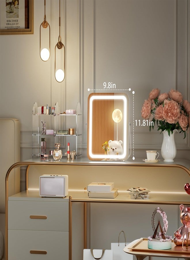 Hasipu مرآة زينة هاسيبُو بإضاءة، مرآة مكياج LED مقاس 10 × 12 بوصة، 3 أوضاع إضاءة، تحكم ذكي باللمس، قابلة للتعتيم، دوران 360 درجة، إطار أبيض مستطيل - Image 5