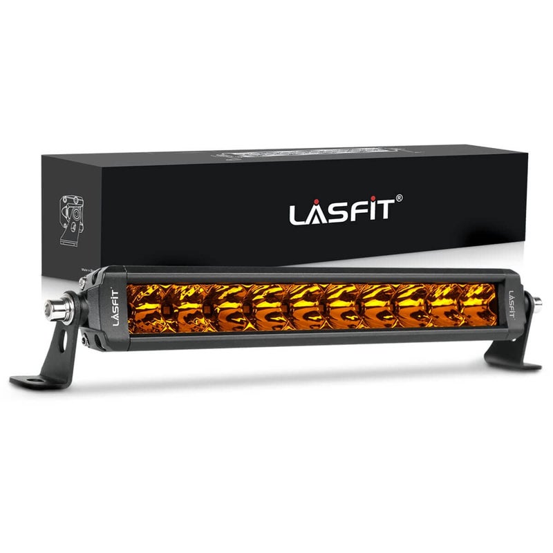 LASFIT شريط إضاءة LED أمبر بطول 12 بوصة من LASFIT، صف واحد، للطرق الوعرة، مقاوم للماء IP67، 30 فولت، هيكل من الألمنيوم والفولاذ المقاوم للصدأ - Image 1