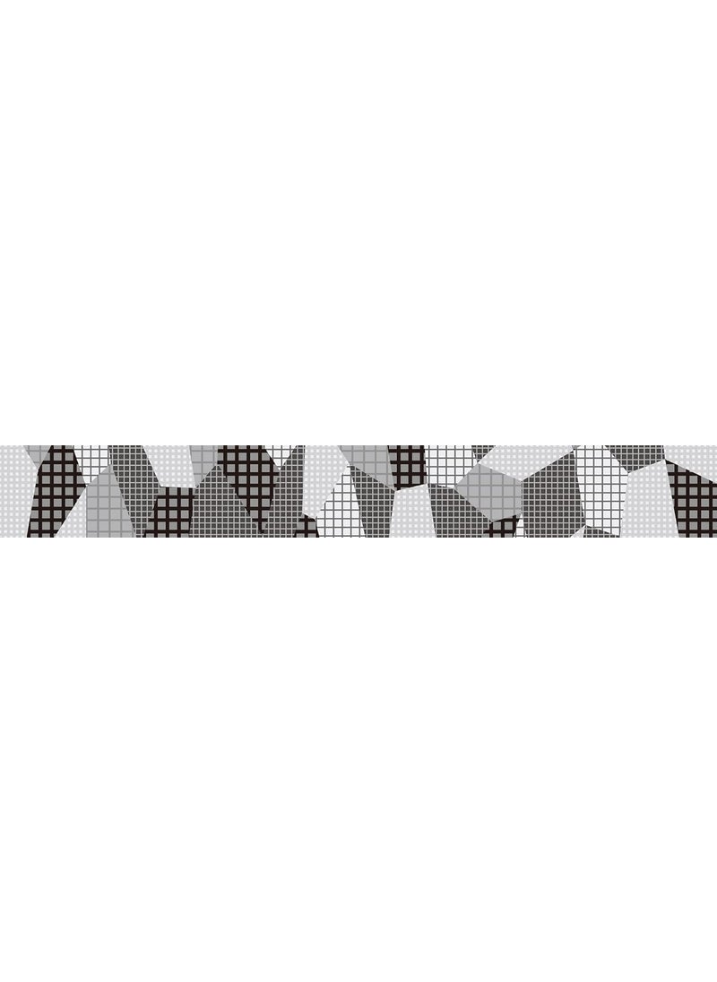 MT - mt Washi Masking Tape Borders, 15 mm x 7 mtrs Shade - Separate Check Monochrome, (Pack of 1) - Image 1
