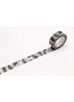 MT mt Washi Masking Tape Borders, 15 mm x 7 mtrs Shade - Separate Check Monochrome, (Pack of 1)  - Image 1