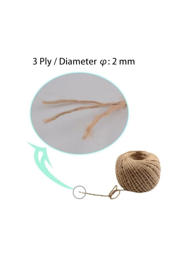 The Bros Jute Twine String 2mm, 100M Natural Jute Rope, 2Ply Durable Jute Twine Heavy Duty For Crafts, Gift Wrapping, Gardening, Packing, Picture Display, Wedding, Christmas Decoration, Ornament - Image 4