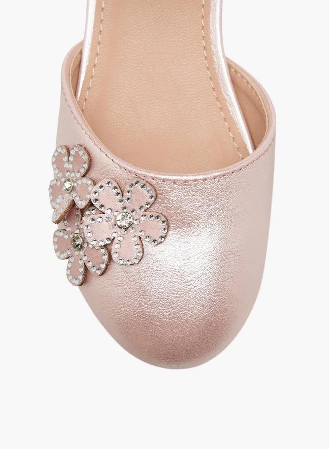 Flora Bella By Shoexpress PINK Flora Bella Girls Embellished Ballerina With Block Heel for Women | Best Price UAE