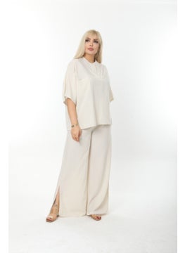 Escbutik Large Size Side Slit Comfortable Two-piece Suit with Trousers Stylish Bottom-Top Suit  - Image 3