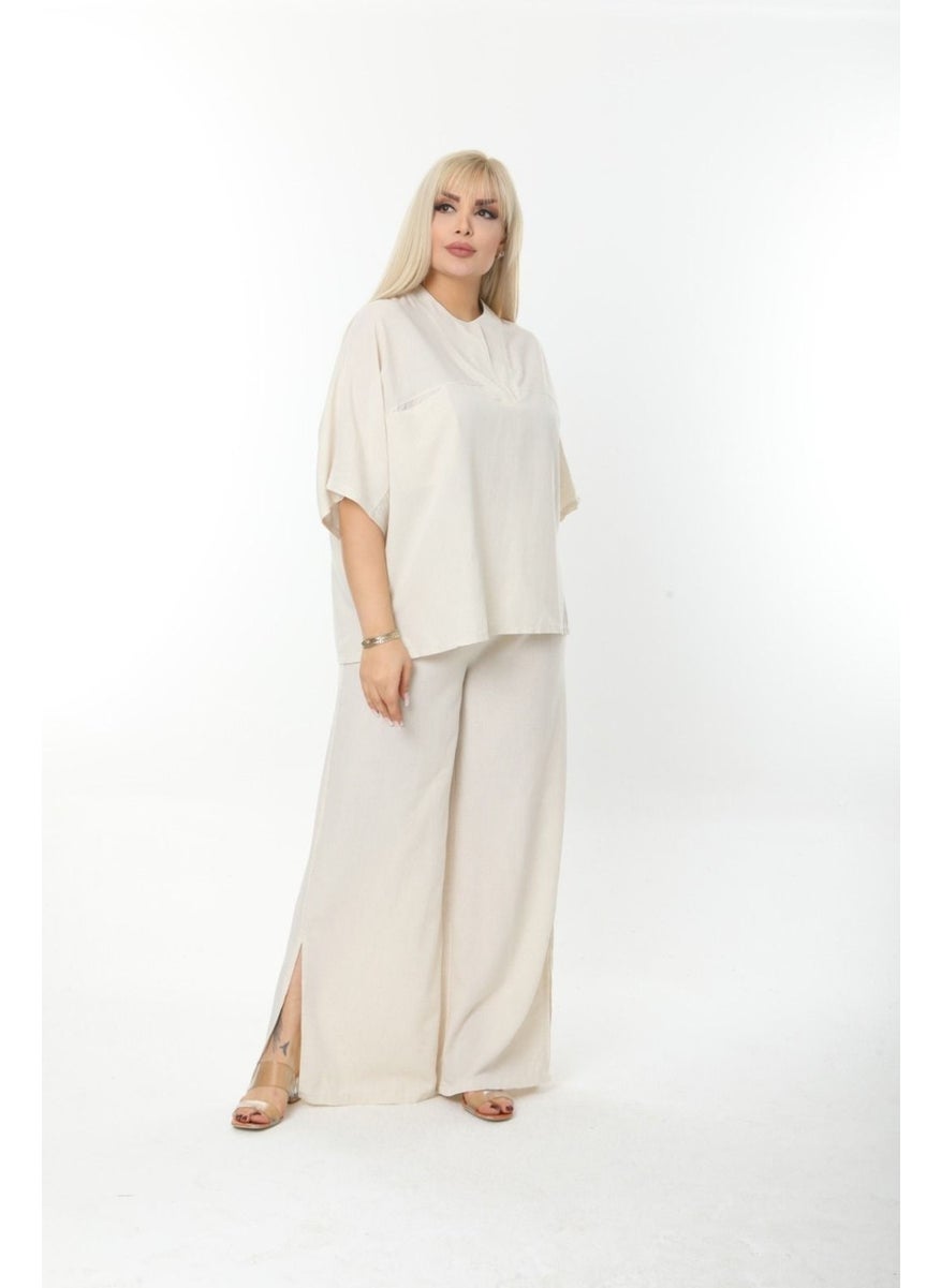 Escbutik - Large Size Side Slit Comfortable Two-piece Suit with Trousers Stylish Bottom-Top Suit - Image 1
