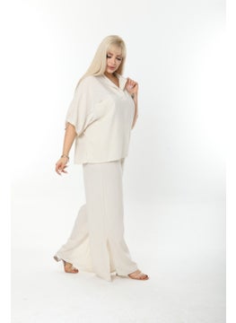 Escbutik Large Size Side Slit Comfortable Two-piece Suit with Trousers Stylish Bottom-Top Suit  - Image 2