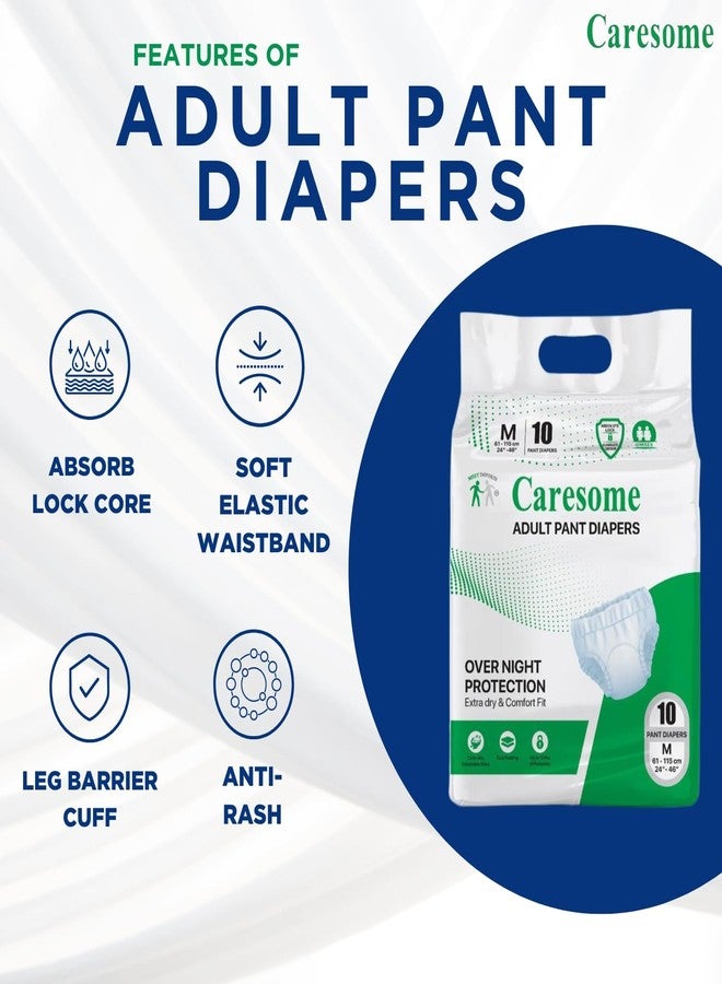 Caresome Adult Diapers Pants Style - with Odour Lock, Unisex, Leakproof, Elastic Waist and Anti-Bacterial Absorbent Core - Waist Size 75cm - 140cm - 10 Count - XL - Image 2