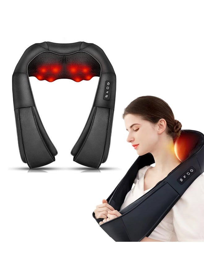 BlueFire 2025 Upgrade 6D Electric Shiatsu Neck & Shoulder Massager with Soothing Infrared Heat - Deep Tissue Kneading Massage Pillow for Back, Shoulder, Leg & Muscle Pain Relief - Includes Home & Car Adapter - Image 1