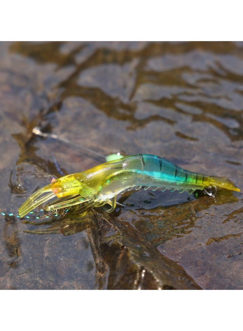 Generic 5-Piece Fishing Lures Soft Luminous Shrimp Lures Set, Shrimp Bait Set with Sharp Hooks, Fishing Tackle for Freshwater and Saltwater Bass Trout Catfish  - Image 5