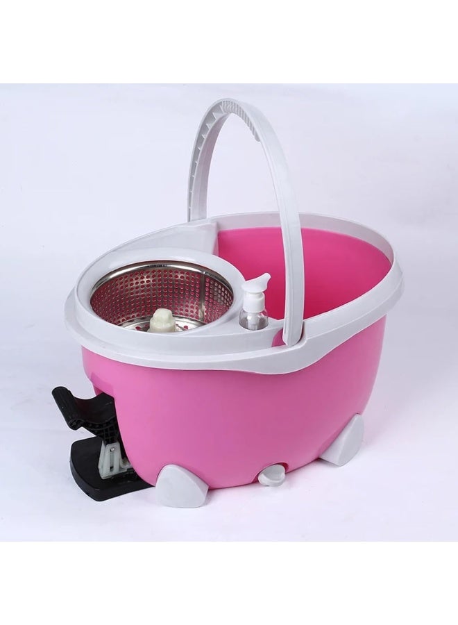 AKC 360° Spin Magic Mop with Stainless Steel Twisted Pole & Detachable Microfiber Mop Head – Easy Spin Floor Cleaner for Hardwood, Tile & Laminate, Includes Mop Bucket & Scrubber - 25 Liters - Image 3