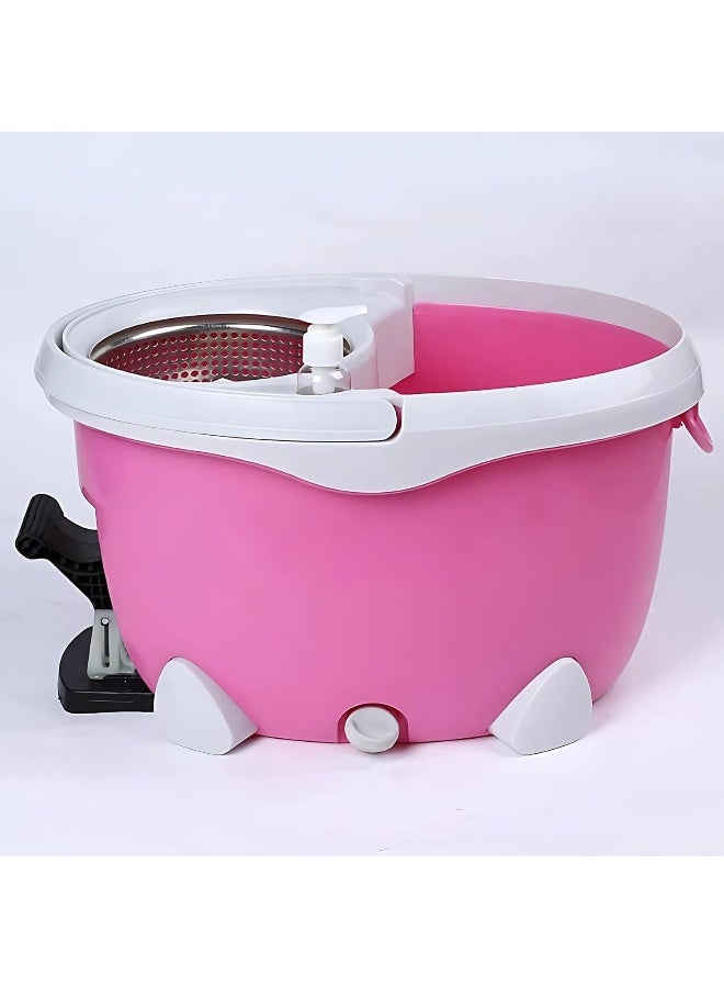 AKC 360° Spin Magic Mop with Stainless Steel Twisted Pole & Detachable Microfiber Mop Head – Easy Spin Floor Cleaner for Hardwood, Tile & Laminate, Includes Mop Bucket & Scrubber - 25 Liters - Image 2