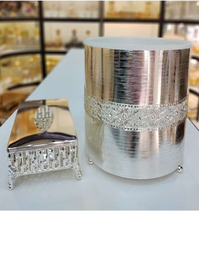 Generic Dustbin With Tissue Box Crafted From High Quality Metal Perfect For Home Office Dining Room Study Keep Your Space Tidy And Stylish With This Convenient All In One Solution  - Image 2